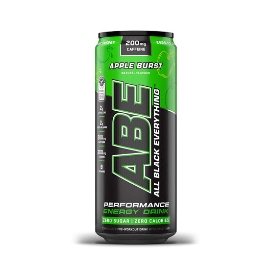 Abe All Black Everything energy drink can on a white background