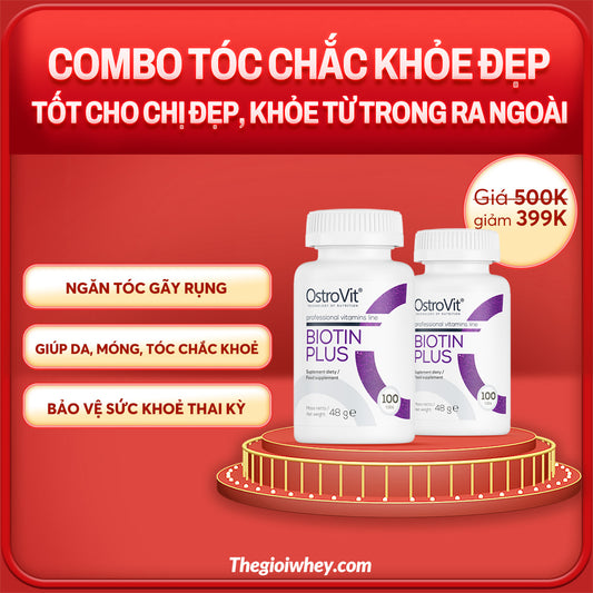 Combo 2 hũ Ostrovit Biotin Plus 100 Viên