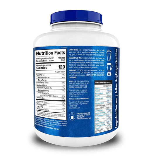 Evogen IsoJect Ultra-Pure Whey Isolate Protein, 4 Lbs (55 Servings)