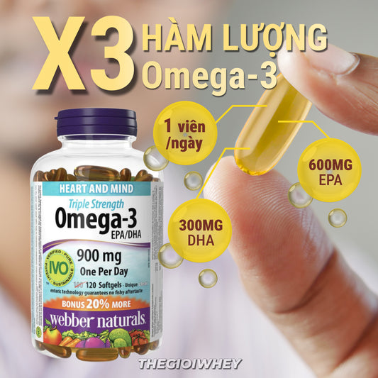 Webber Triple Strength Omega 3 900mg 120 vên