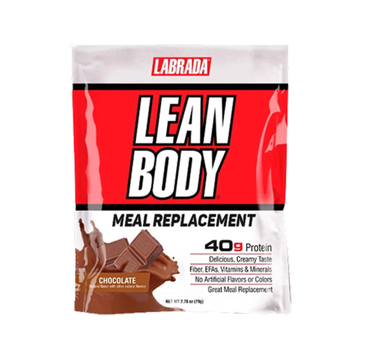 Labrada Lean Body Meal Replacement package with chocolate flavor on a white background