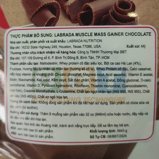 Labrada Muscle Mass Gainer 12lbs (5.4kg)