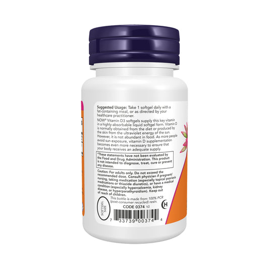 NOW Vitamin D3 5000 IU, 120 viên