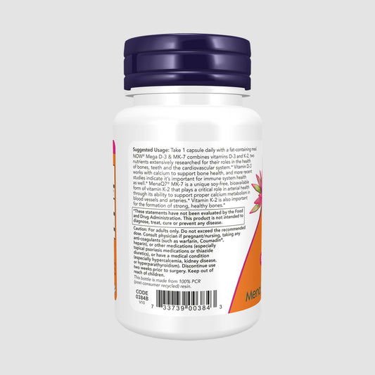 Now Mega D-3 & MK-7, 60 viên
