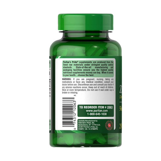 Puritan's Pride Zinc 50mg, 100 viên