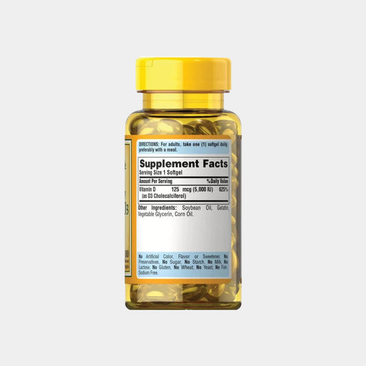 Puritan's Pride Mega-Potency Vitamin D3 125mcg (5000 IU)