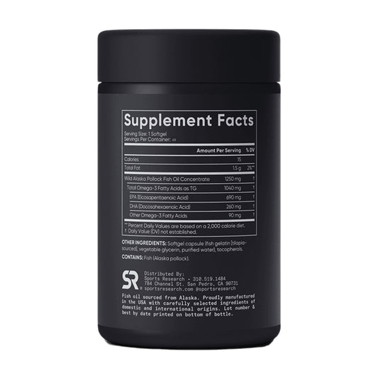 Sports Research Alaskan Omega-3 Fish Oil Triple Strength, 60 viên