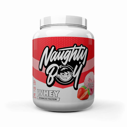 Naughty Boy Advanced Whey 2010g vị Strawberry Milkshake - 21g đạm mỗi muỗng 30g