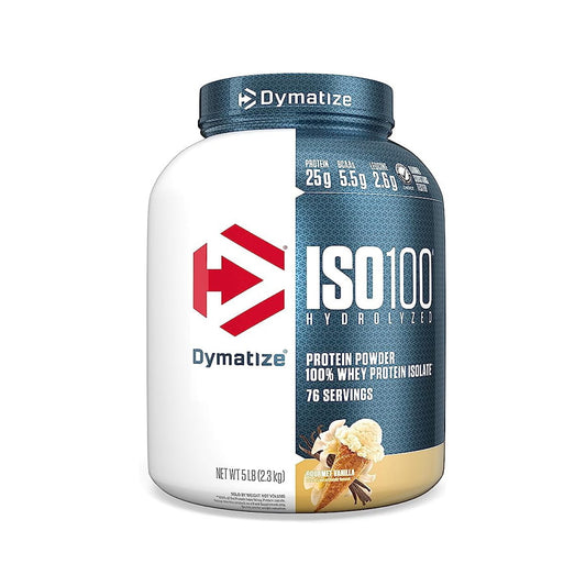 Dymatize ISO 100 5lbs vị Gourmet Vanilla — hũ 5 LB (2.3kg)