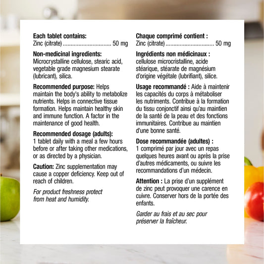 Webber Naturals Zinc Citrate 50mg 180 viên