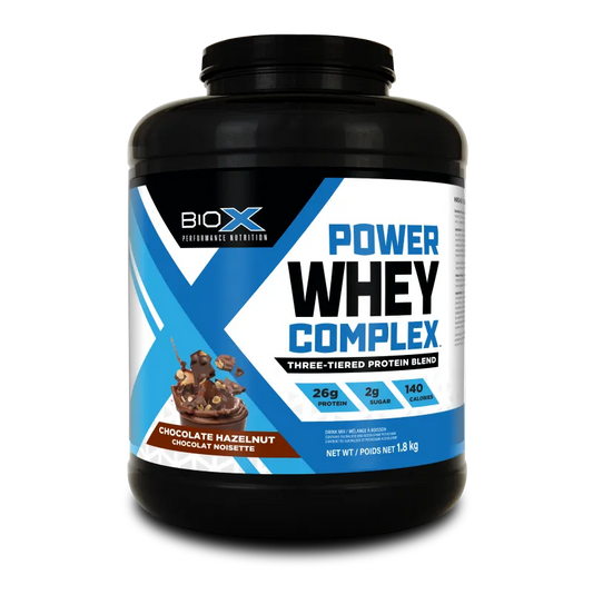 BioX Power Whey Complex 1.8kg vị Chocolate Hazelnut hạt phỉ - 26g đạm ma trận Power Pro 3 tầng
