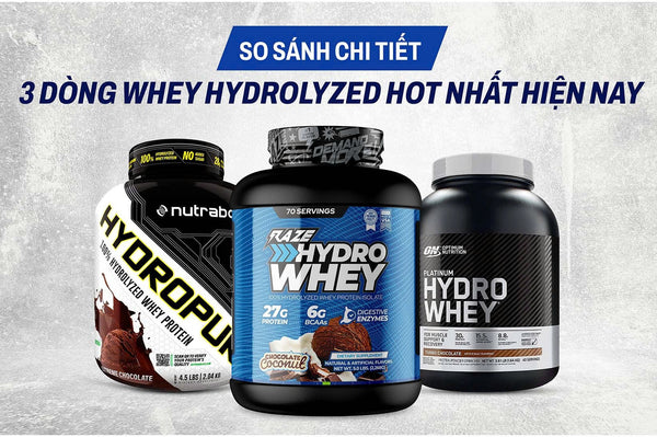 TOP 3 SO SÁNH WHEY HYDROLYZED NÀO TỐT NHẤT HIỆN NAY