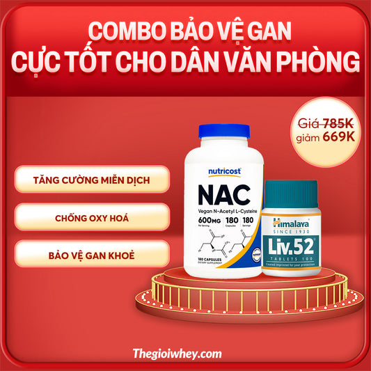 Combo Nutricost NAC 600mg 180 Viên + Liv.52 DS 60 Viên