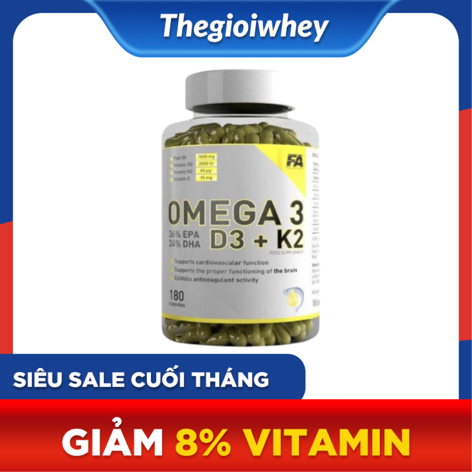FA Omega 3 D3 K2 180 Viên– Thế Giới Whey