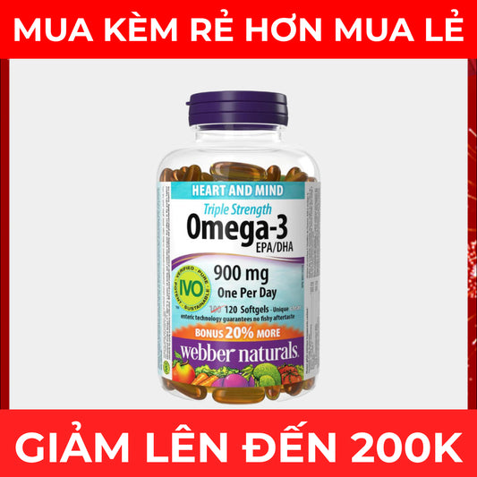 Webber Triple Strength Omega 3 900mg 120 vên - Tháng 3