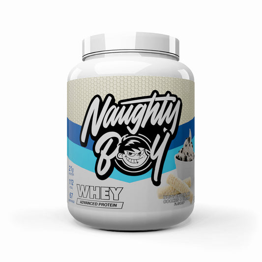 Naughty Boy Advanced Whey 2010g vị White Chocolate Cookies &amp; Cream - 21g đạm mỗi muỗng 30g