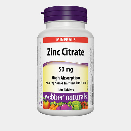 Webber Naturals Zinc Citrate 50mg 180 viên